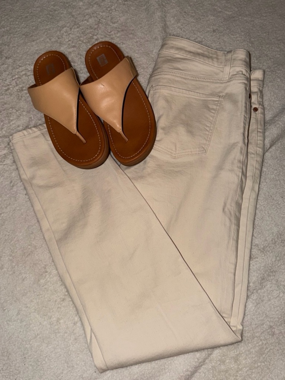 Talbots Cream Straight-Leg Jeans